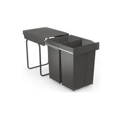 Pull-Out Waste Bin With Plastic Lid, 2 X 29 Litre Bins