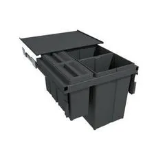 Pull-Out Waste Bin With Metal Lid (Fixed) 2x29 & 2x8L Bins