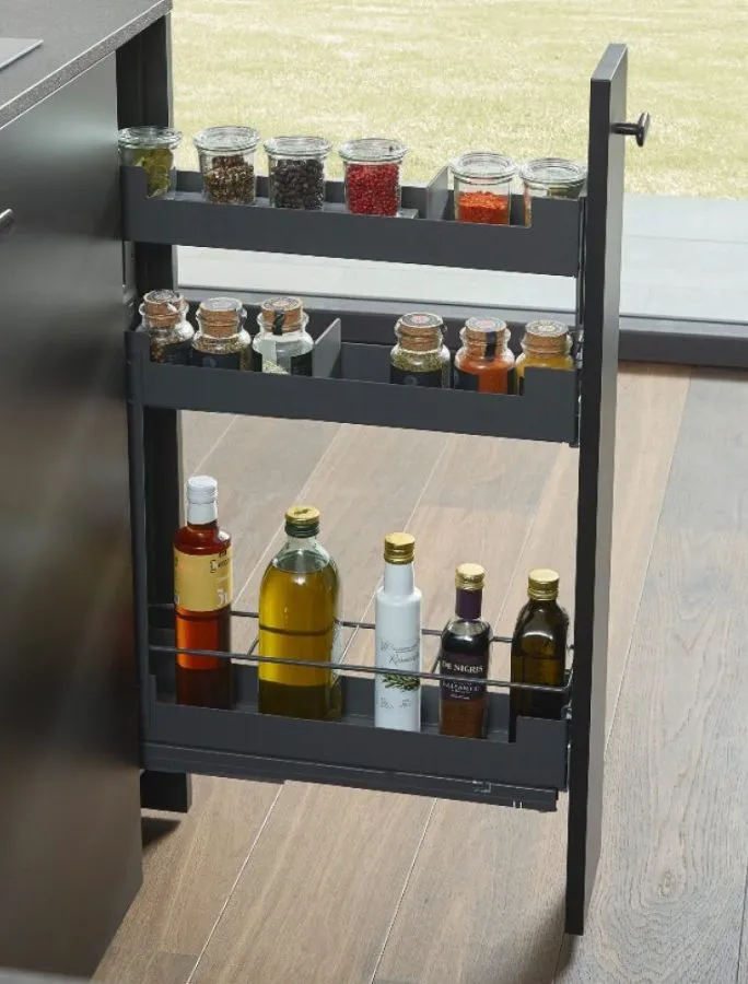 Pinello narrow base pull-out with shelves in anthracite