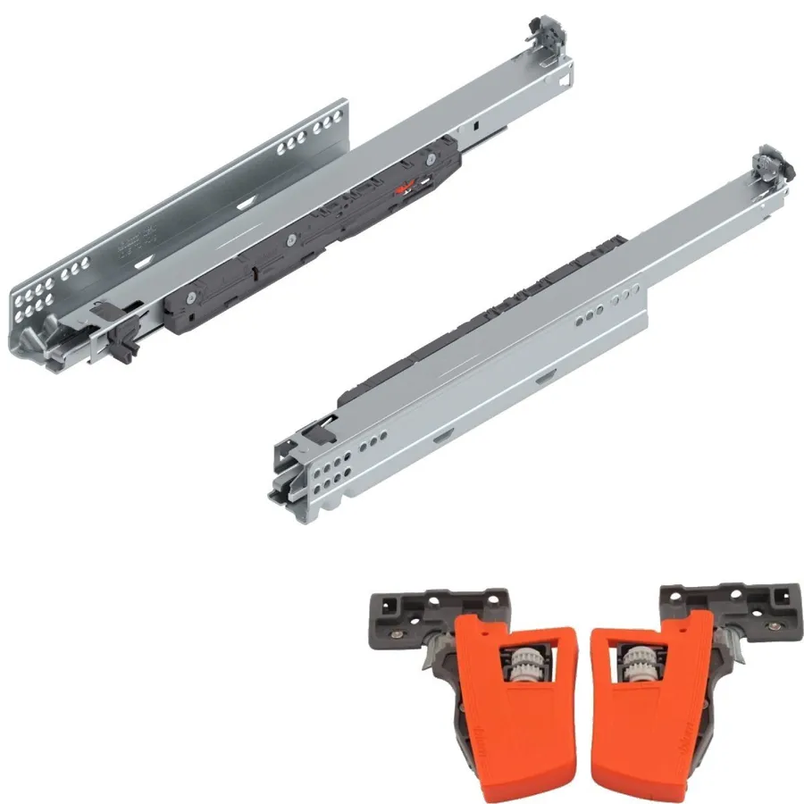 Blum Movento soft-close runners, 450mm, 40kg, pair with locking devices