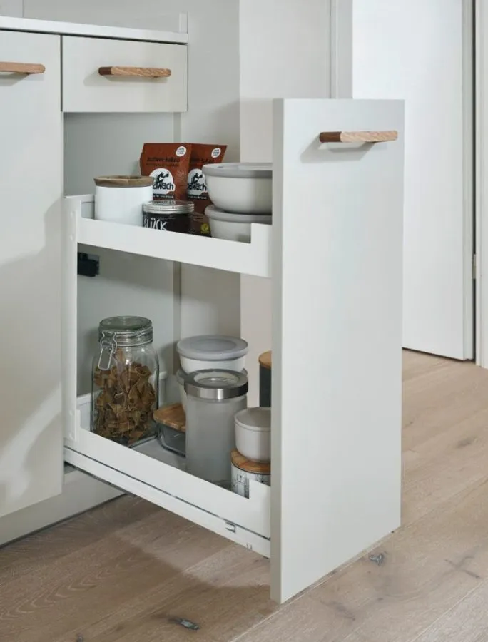 Pinello base pull-out with shelves in white