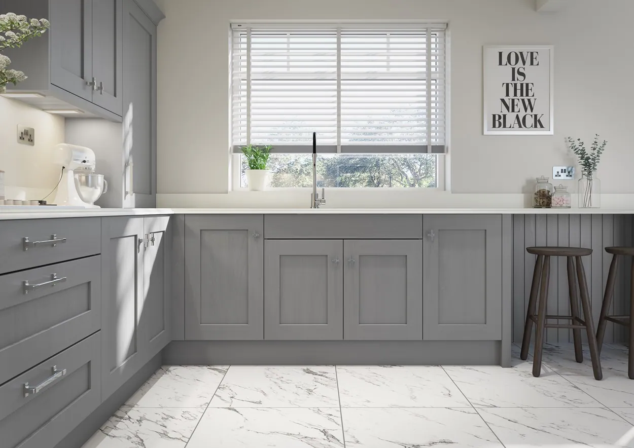 Porter Matt Handleless kitchen, Dust Grey
