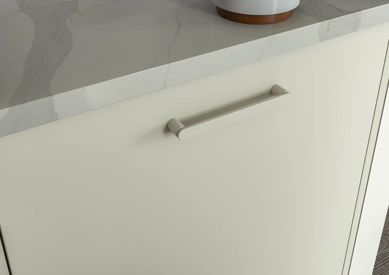 Porter Matt Handleless kitchen, Dove Grey