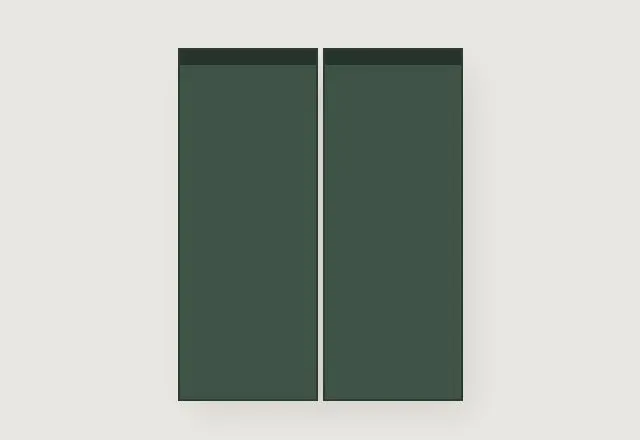 Zola Matt Handleless kitchen, Heritage Green