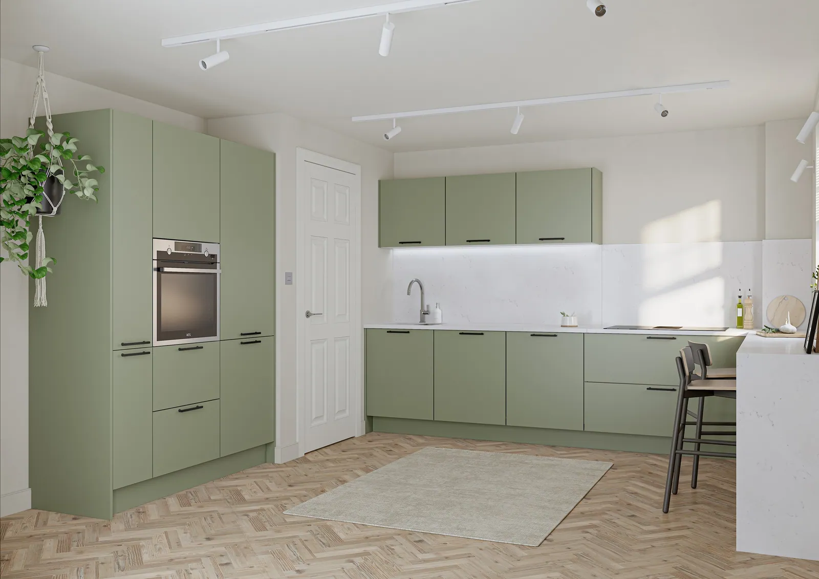 Porter Matt Handleless kitchen, Regiment