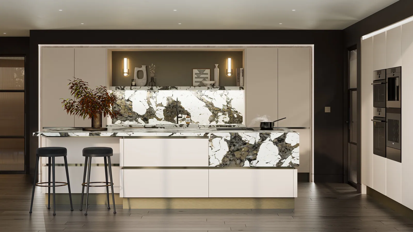Porter Gloss kitchen, Taupe Grey