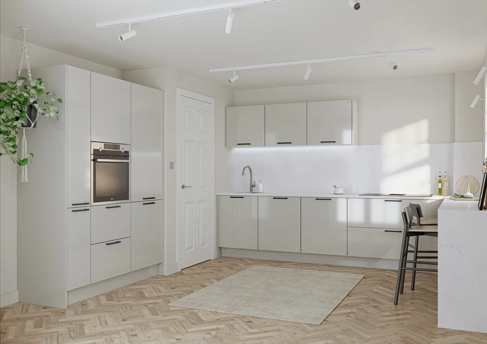 Porter Gloss kitchen, Silver Grey