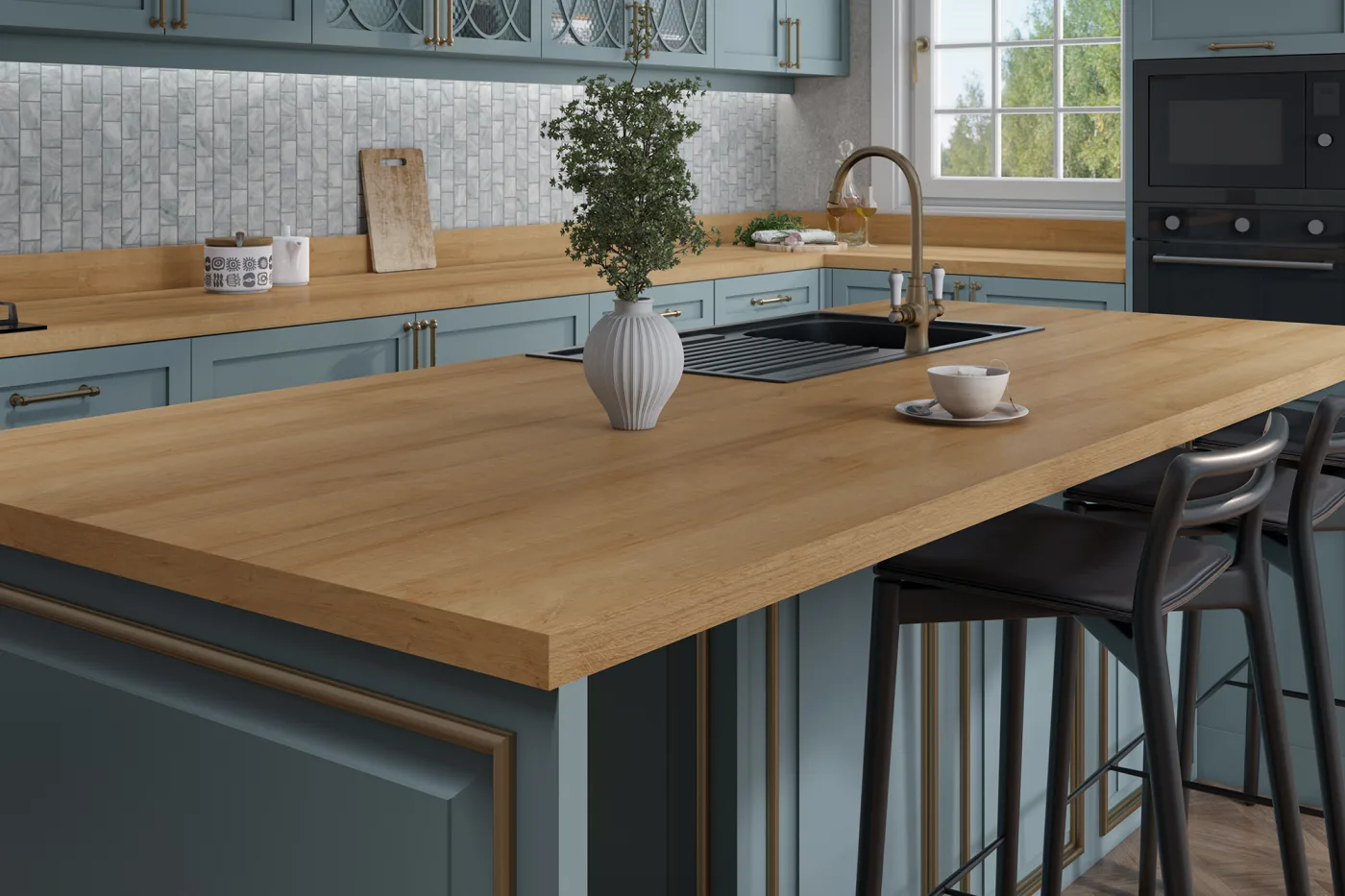 Sherwood Oak Luxury laminate kitchen worktop