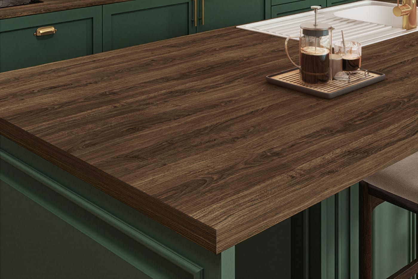 Dark Oak laminate kitchen worktop