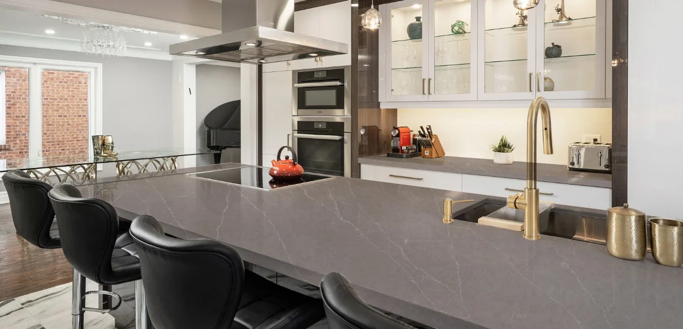 Alaska Grey quartz kitchen worktop