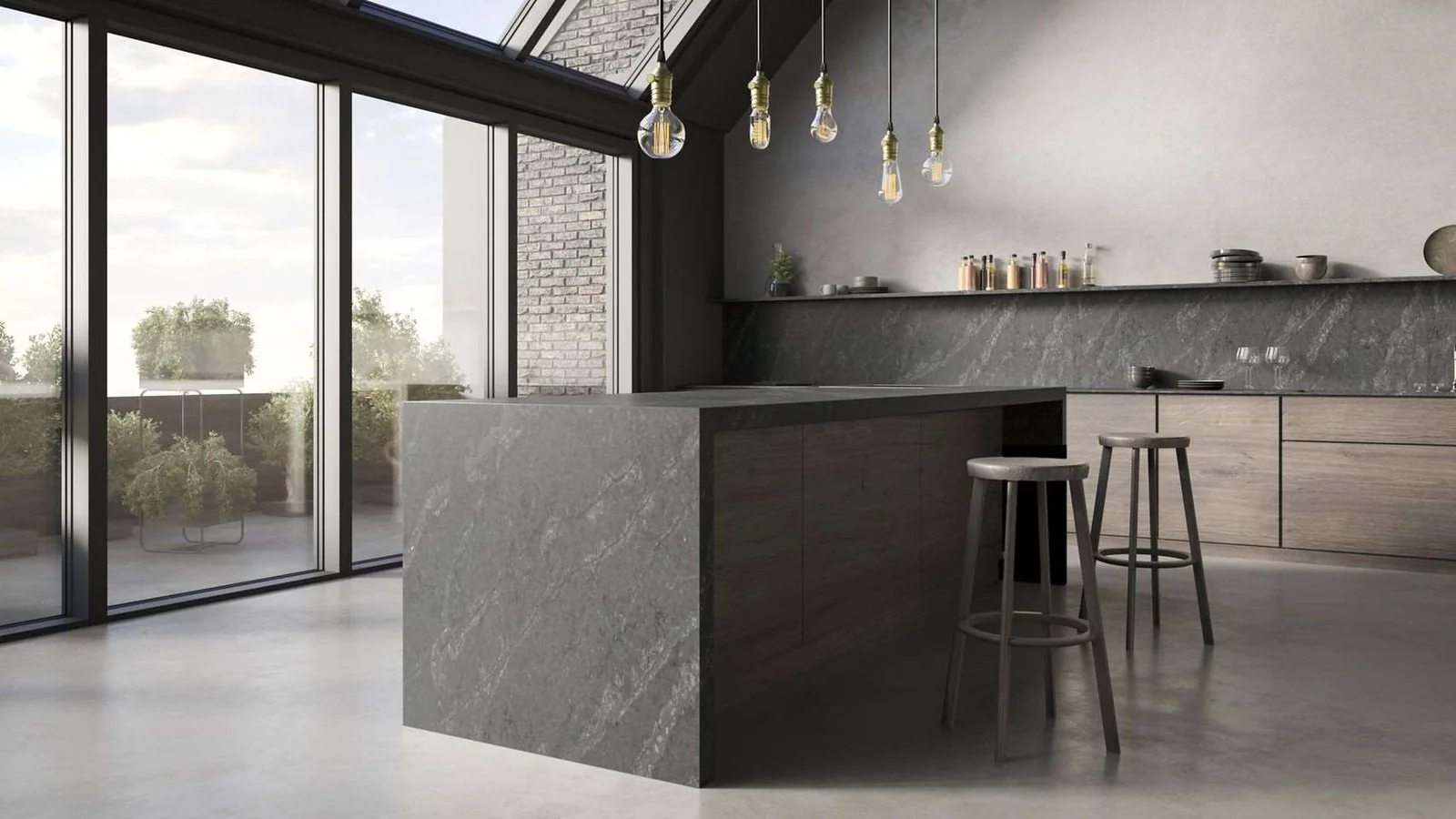CRL Cristallo Gris quartz kitchen worktop