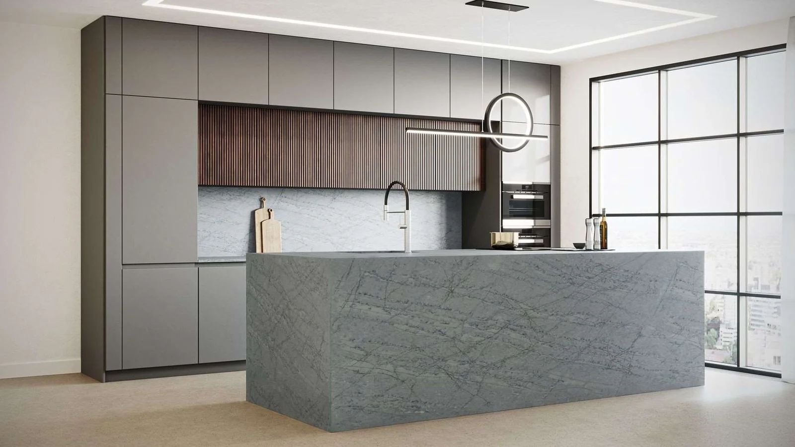 CRL Cristallo Platino quartz kitchen worktop