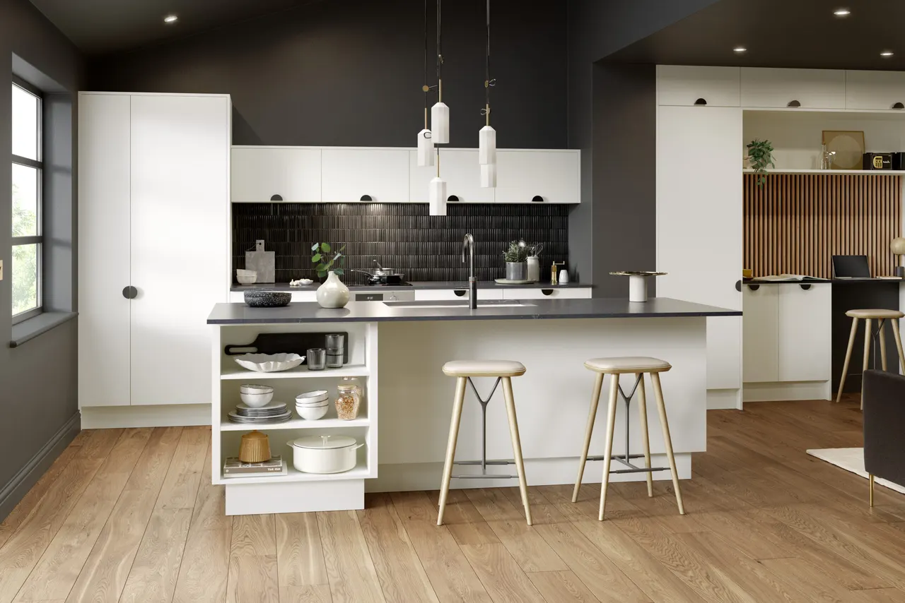 Zurfiz in Supermatt White Grey made to measure kitchen doors